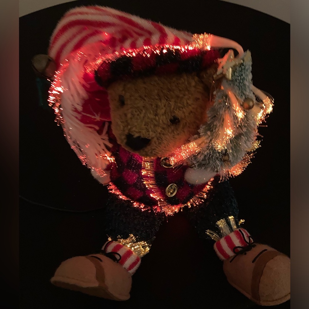 Christmas holiday fiber optic teddy bear.